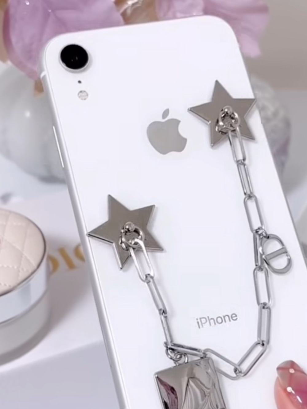 Dior Beauty Silver Star & Dior Mini Mirror Charm (To Attach To Phone)